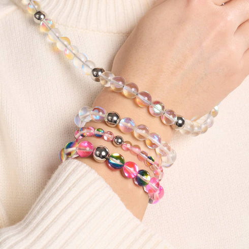 Rainbow Supernova | Silver | Galaxy Glass Statement Bracelet